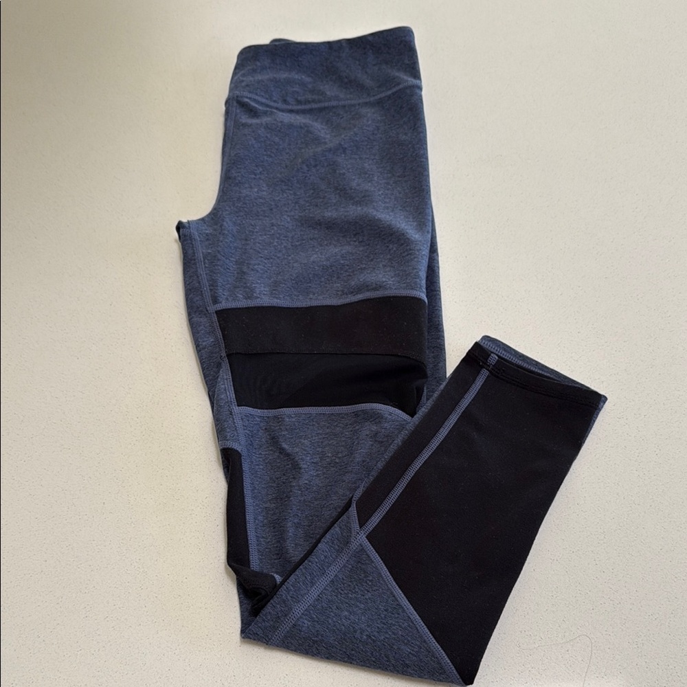 NEW Zella Blue and Black Sheer Leggings